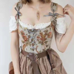 Prantsuse vintage-printeriga p&auml;itsetega topid Naiste Elegantne Disainer Chic Bandage Lilledega korsetis&auml;rgid Seksikas stiilis peoklubi naiste top 2023 L hall