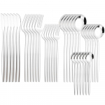 36 tk Kuldne s&ouml;&ouml;giriistade komplekt Nuga Magustoit Kahvel Kohvlusikas Lauan&otilde;ud L&auml;&auml;ne roostevabast terasest s&ouml;&ouml;gin&otilde;ud K&ouml;&ouml;gih&otilde;beda h&otilde;be