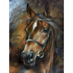 DIY hobune 5D teemantmaal ristpistes t&auml;ispistega kivist teemanttikandid loom Full Round 20x30CM