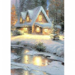 DIY Snow Scenic 5D Teemantmaal, T&auml;isringi puur, maastik Teemanttikandid Ristpistes mosaiikkomplektid Seinakunst Kodukaunistus Full Round 20x30CM