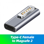 Fonken C-t&uuml;&uuml;pi magnetiline USB PD-adapter Magsafe1 Magsafe2-t&uuml;&uuml;pi C-t&uuml;&uuml;pi naissoost 5A kiirlaadimismagnetpistiku muundurile To Magsafe2 hall