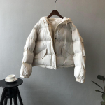 Tugev naiste talve sulejope Kapuutsiga krae L&uuml;hike &uuml;herealine mantel Preppy Style Parka Naiste &scaron;ikk naiste riietus M beež