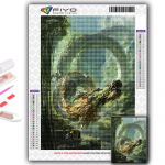 Teemanttikandid Hiina draakon 5D DIY Teemantmaal Ristpistes Rhinestone Full Round 20X30CM