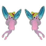 Suzette et Benjamin [R5406] - K&auml;sitsi valmistatud h&otilde;bedast k&otilde;rvar&otilde;ngad 'Tinker Bell' roosa sinine - 10x8 mm Heleroosa