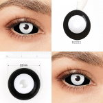 22MM Punane ja Must Sclera Kontaktid Vampiir Halloweeni Kontaktl&auml;&auml;tsed Scary Cosplay Silmakontaktid T&auml;issilm 22mm
