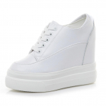 Fujin 11 cm platvormiga kiiluga tossud kingad ehtsast nahast naiste moes tossud varjatud kontsaga kingad kevad-s&uuml;gis suvepumbad 36