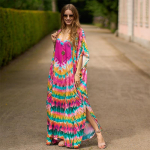 EDOLYNSA Casual Print Kleit Batwing Sleeve Maxi Kleit 2023 Naiste Maroko Kaftani Naiste Bohemian Holiday Beachwear S&auml;&auml;re keskkleidid Q1450 One size mitmev&auml;rviline