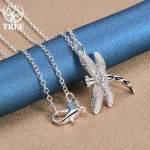 925 h&otilde;bedast AAA tsirkoonist Dragonfly ripatsiga kaelakee ehted 45cm