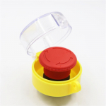 1 komplekt h&auml;daseiskamisnupu kaitsekate, l&uuml;liti, mis v&auml;ldib valesti t&ouml;&ouml;tamist, kollane 22 mm h&auml;daseiskamispea kaitseiste 1NC + 1NO. 1NC 1NO safety mask 2