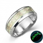 Lahedad roostevabast terasest helendavad lohes&otilde;rmused meestele, naistele, pimedas helendav draakonitootemn Paaris&otilde;rmus pulmapaelad, ehted, kingitus 9 must