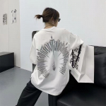 Puuvillased tikitud T-s&auml;rgid Naiste suvised l&uuml;hikeste varrukatega lahtised O-kaelusega Harajuku &uuml;lisuured topid Graafilised t-s&auml;rgid Hiphop t&auml;navar&otilde;ivad XL