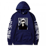 Jujutsu Kaisen Hoodies Anime Harajuku Satoru Gojo Graphic Mehed Naiste Pusad Pullovers Vabaaja pikkade varrukatega T&auml;navar&otilde;ivad Topid XS tumesinine v&auml;rv