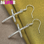 925 Sterling Silver Cross AAA tsirkoonist k&otilde;rvar&otilde;nga ehe