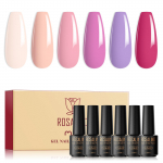 ROSALIND Geellakk 6 tk Lot Geel-K&uuml;&uuml;nelaki Komplekt Nail Art Manik&uuml;&uuml;ri Komplekt Poolp&uuml;siv Geellakk H&uuml;briidse Soak Off UV Lamp DIY k&uuml;&uuml;nelaki komplekt