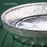 &Uuml;mmargused alumiiniumfooliumist pannid &Uuml;hekordsed sirgete seintega anumad hoiustamiseks ja k&uuml;psetamiseks 7 inch- 10Pack