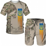 Ukraina kamuflaažiga 3D prindiga meeste T-s&auml;rgid/l&uuml;hikesed p&uuml;ksid/komplektid S&otilde;jav&auml;e spordidressid Eriv&auml;gede r&otilde;ivad Meeste spordir&otilde;ivaste &uuml;likond M