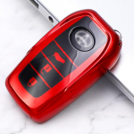 K&otilde;ikeh&otilde;lmav v&auml;rviline TPU auto kaugjuhtimispuldi v&otilde;tme korpuse kate Toyota C-hr Land Cruiser 200 Avensis Auris Corolla 2017 2018 2019 tarvikutele 3 Buttons punane