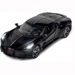 1:32 skaalaga Bugatti La Voiture Noire sportautomudeli m&auml;nguasjad, sulamist survevalatud sportauto s&uuml;sinikkiust mustriga auto koos tagasit&otilde;mbamishelivalgustusega. Ava m&auml;nguasi 1/32-14.9x6.6x3.7 cm