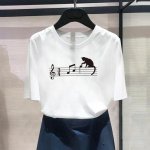 (Aasia suurus) Fashion Print Cat Flower Trend Armas 90ndate naiste vabaaja naiste top vabaaja T-riietus Graafiline T-s&auml;rk l&uuml;hikeste varrukatega T-s&auml;rk S