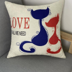 Viskepadja multifilmi padi, kodudiivan, istumistool, s&uuml;damikuga linane padi, kaasaegne ja minimalistlik s&uuml;damikuga stiil 40x40cm