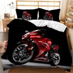 3D mootorratta voodipesu komplekt V&otilde;idus&otilde;idu mustriga tekikott Padjap&uuml;&uuml;r 2/3 t&uuml;kki EU135 * 200 t&auml;issuuruses dekoratiivne tekikott poiste toa jaoks Baby 100x135cm