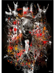 Abstraktne grafitikunst L&otilde;vi tiiger kaelkirjak l&otilde;uend Kunstloomad plakatid ja tr&uuml;kised Seinakunsti sisekujunduspildid elutoa jaoks Cuadro 21x30cm No Frame