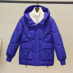 Parkas talvejope Uued naiste riided puuvillane mantel paksendatud Parkas tepitud jakk Puhvermantlid lahtised mood r&otilde;ivad XXL sinine