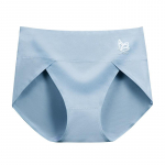 Puuvillane hingav k&otilde;rge v&ouml;&ouml;kohaga aluspesu Antibakteriaalse tr&uuml;kiga naiste aluspesu Lihtne ja liibuv aluspesu L sinine