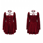 J&otilde;ulupunane Elegantne Sametkleit Naistele Prantsuse Disainer Vintage Minikleit Naiselik Korea Mood Peokleit Y2k Kleit Talv 2023 S punane