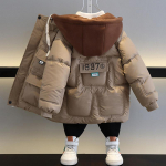 Laste vabaaja ja fliispolsterdatud talvejope poiste paks polsterdatud mantel 100cm khaki