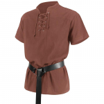 Renessanss-keskaegne volang Pirate Bandage l&uuml;hikeste varrukatega festival Hipi gooti piraat Boho Kurta vabaaja s&auml;rk S veinipunane v&auml;rv