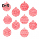 10 tk / komplekt j&otilde;ulupalli k&uuml;psise l&otilde;ikur vormi toidukvaliteediga PP n&otilde;udepesumasinas ohutu press DIY 3D fondant k&uuml;psisevalmistaja vormi k&ouml;&ouml;gi k&uuml;psetust&ouml;&ouml;riistad roosa