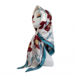 90 cm siidist sall naiste suur kandiline sall Uus lilledega tr&uuml;kitud turban sall siidist sall siidist sall 90*90cm