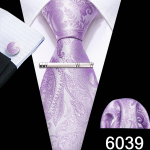 Lahe lipsukomplekt meestele Jacquard kootud siidist lipsu tasku kandiline mansetin&ouml;&ouml;pide komplekt Barry.Wang N-6039