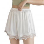 Great Women Sleeping Shorts High Waist Friendly to Skin Patchwork XL valge