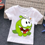 Om Nom Beebi T&uuml;druk Poiss Cartoon Game Cut The Rope T-s&auml;rk Laste Naljakas Konn L&uuml;hikeste Varrukatega T-s&auml;rk O Kaelus Laste Harajuku T-s&auml;rk Top 150cm