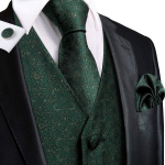 Hi-Tie Meeste Vest Siidist Paisley Lilleline Lips Taskur&auml;tik Mansetin&ouml;&ouml;bid KOMPLEKT Ametlik 2XL