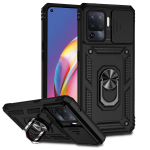 L&uuml;kandobjektiivi kate Oppo Reno5 Lite Reno 5F Reno 5 Lite kaitsev p&otilde;rutuskindel soomus&uuml;mbris OPPO A94 4G magnetilise autor&otilde;nga hoidja statiivi korpustele Oppo Reno5F must