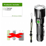 100000LM XHP199 k&otilde;ige v&otilde;imsam LED-taskulamp taskulamp USB-laetav v&auml;lklamp 18650 veekindel suumitav k&auml;silamp without battery, charger must