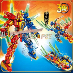 3in1 Warrior Mehaaniline Golden X Titans Mechas Chariot Dragons 15. hooaeg Ehitusklotsid Klassikalised mudelikomplektid Klotsid Lastekomplektid amarant