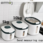 K&ouml;&ouml;gikonteiner 5KG 10KG &auml;mber nano-putukakindel niiskuskindel riisikast, teraviljaga suletud purk Kodune hoiustamine Lemmiklooma koeratoidu poekarp 10KG sinine