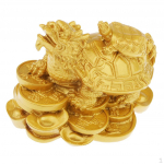 Wealth & Tortoise Statue Figurine Good /decor per car Golden
