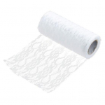 Tutu seeliku jaoks m&otilde;eldud t&uuml;llpitsrulli pooli DIY pulmapeo tool Lauajooksja sisekujundus valge