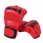 Minu MMA poks Muay Thai kickboxing v&otilde;itluskunstide kindad t&auml;iskasvanutele lastele meestele naistele unisex PU nahk sport v&otilde;itlus one size punane