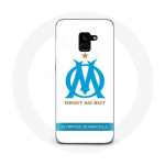 Valge taustaga &uuml;mbris Samsung Galaxy A8 Plus Olympique de Marseille logoga