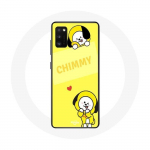 &Uuml;mbris Samsung Galaxy A41 BTS Bangtan BT21 Chimmy Jimin kollase taustaga