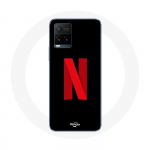 Coque pour Vivo Y21s 2021 / Y21 2021 Netflix Logo rouge fond noir