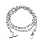 Vintage kroomitud vestiga vesti taskukella &uuml;hendus T-varda ja homaariklambritega h&otilde;be