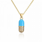 SIMJOO Zircon Drop Oil Pill ripats kaelakee valge