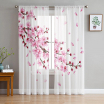 Hallid valged puuoksad L&auml;bipaistvad kardinad elutuppa Moodne Voile kardin Magamistoa T&uuml;llkardinad Aknakatted Dekoor W135 x H183cm